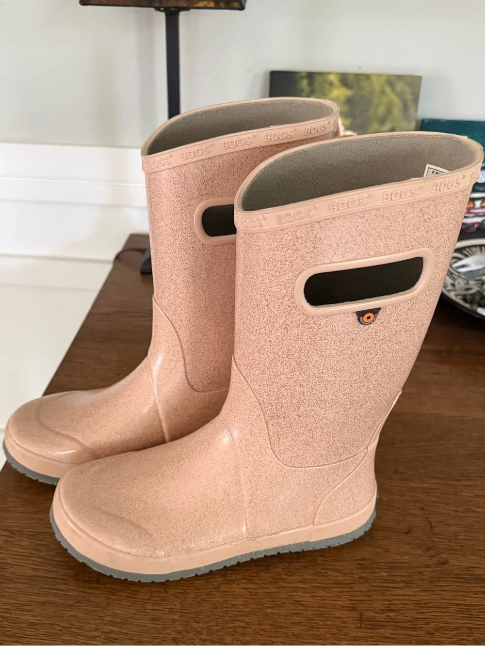 Bogs Kids Blush Pink Glitter Rain Boots